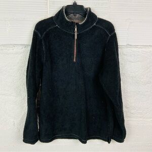 Trinity Black half Zip-Up Men's fully fleece Sweater size medium